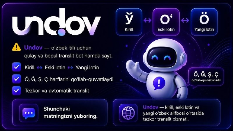 Yangi alifbo uçun maxsus sayt va bot işga tuşdi!